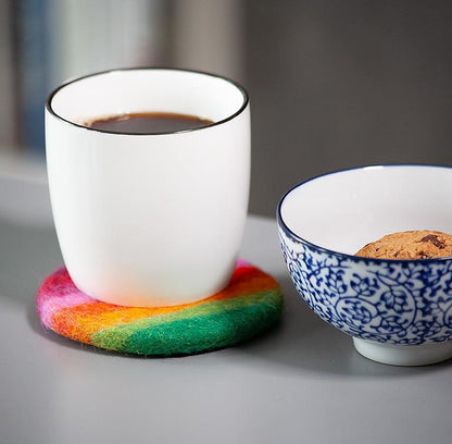 Rainbow Stripe Felt Coaster