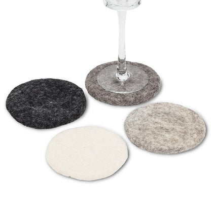 Round Felt Grey Coasters Set