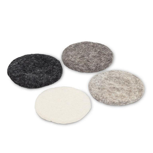 Round Felt Grey Coasters Set