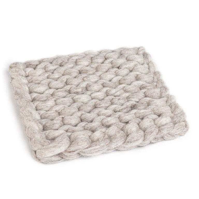 Chunky Square Felt Trivet Beige