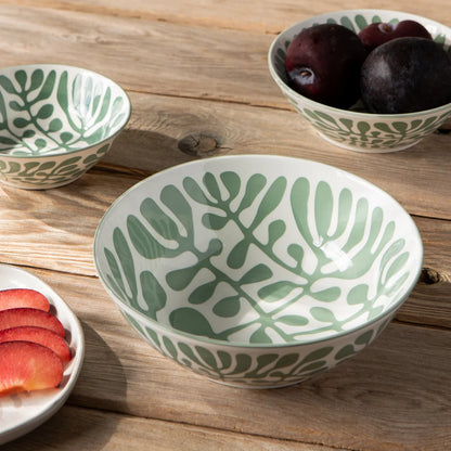Close-up of the hand-painted rim on the Imperial Kombu serving bowl - PABOOM