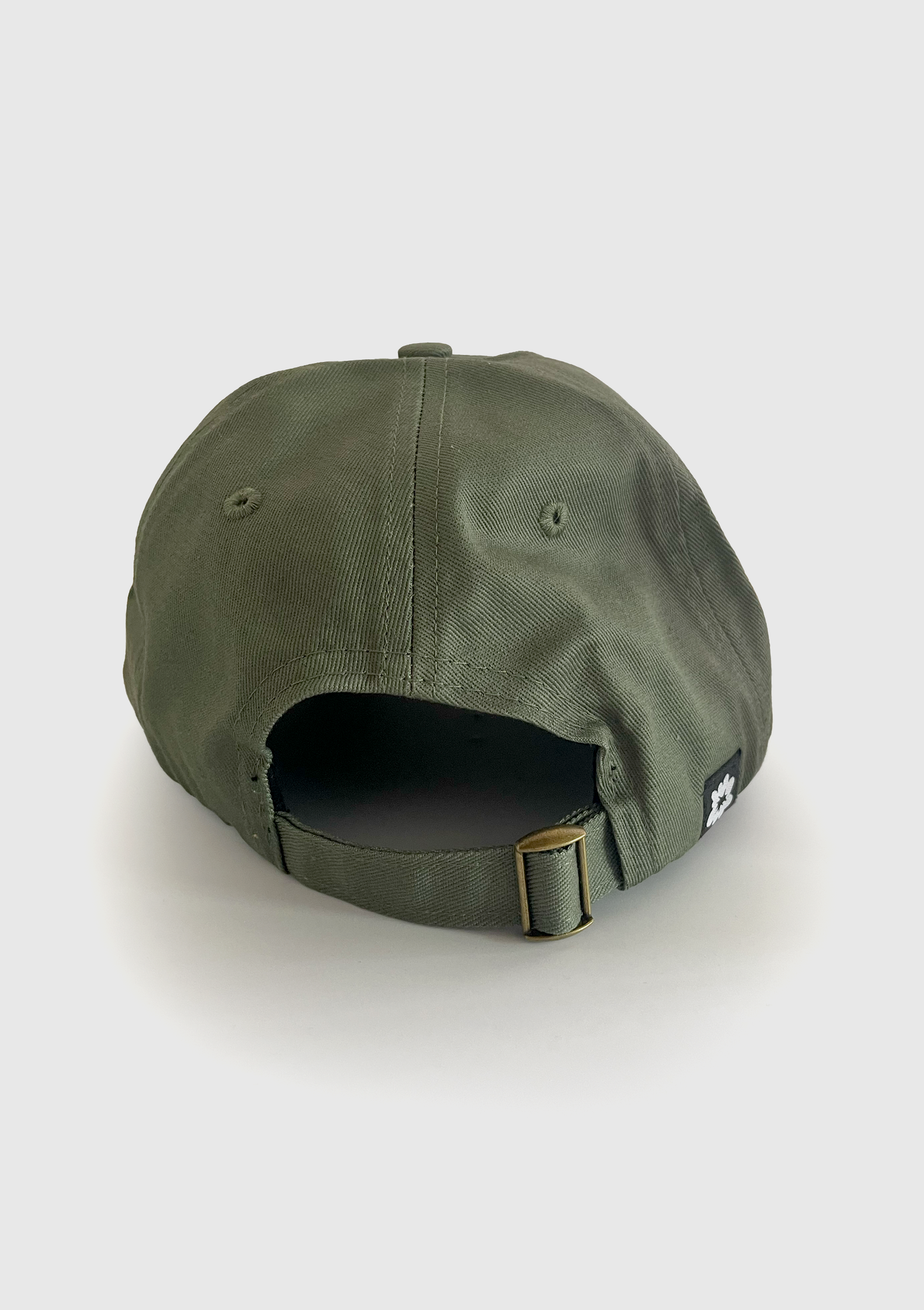 Close-up of split tiger embroidery on Hop dad hat - PABOOM
