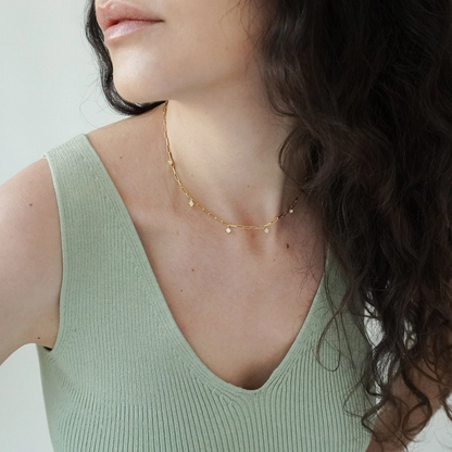 Opal Drop Collar Necklace