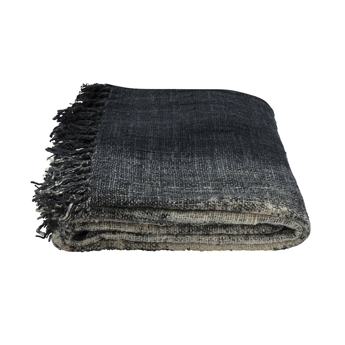 Waste Cotton Throw - Black