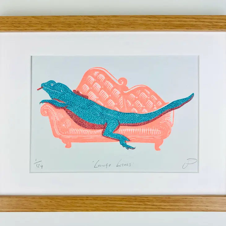 Lounge Lizard Riso Art Print