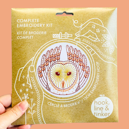 Barn Owl Complete Embroidery Kit