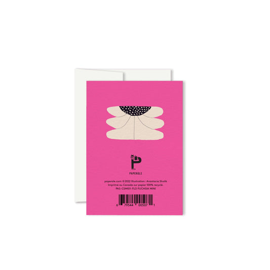 Flo Fuchsia Mini card paired with its envelope