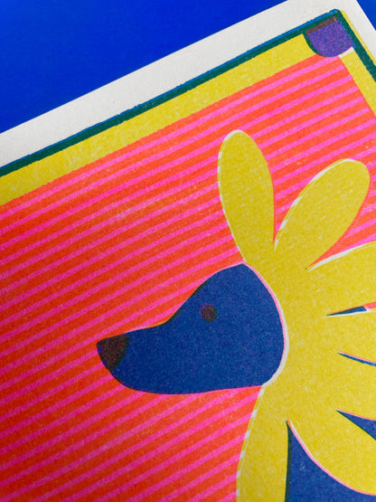 Daisy Labrador risograph print close-up detail - PABOOM