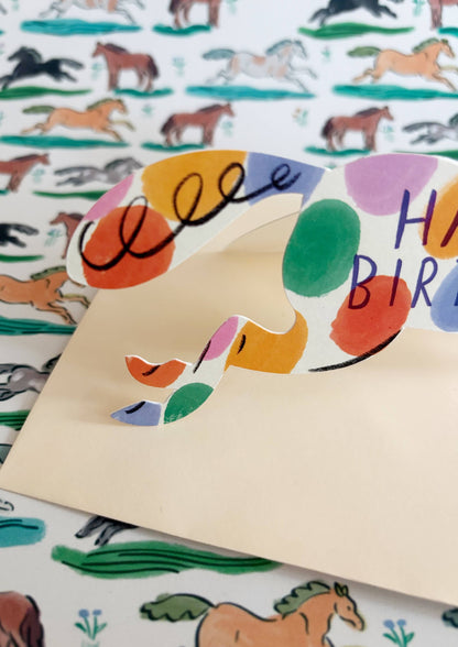 Wild Horse Shaped Greeting Card - Spotty 