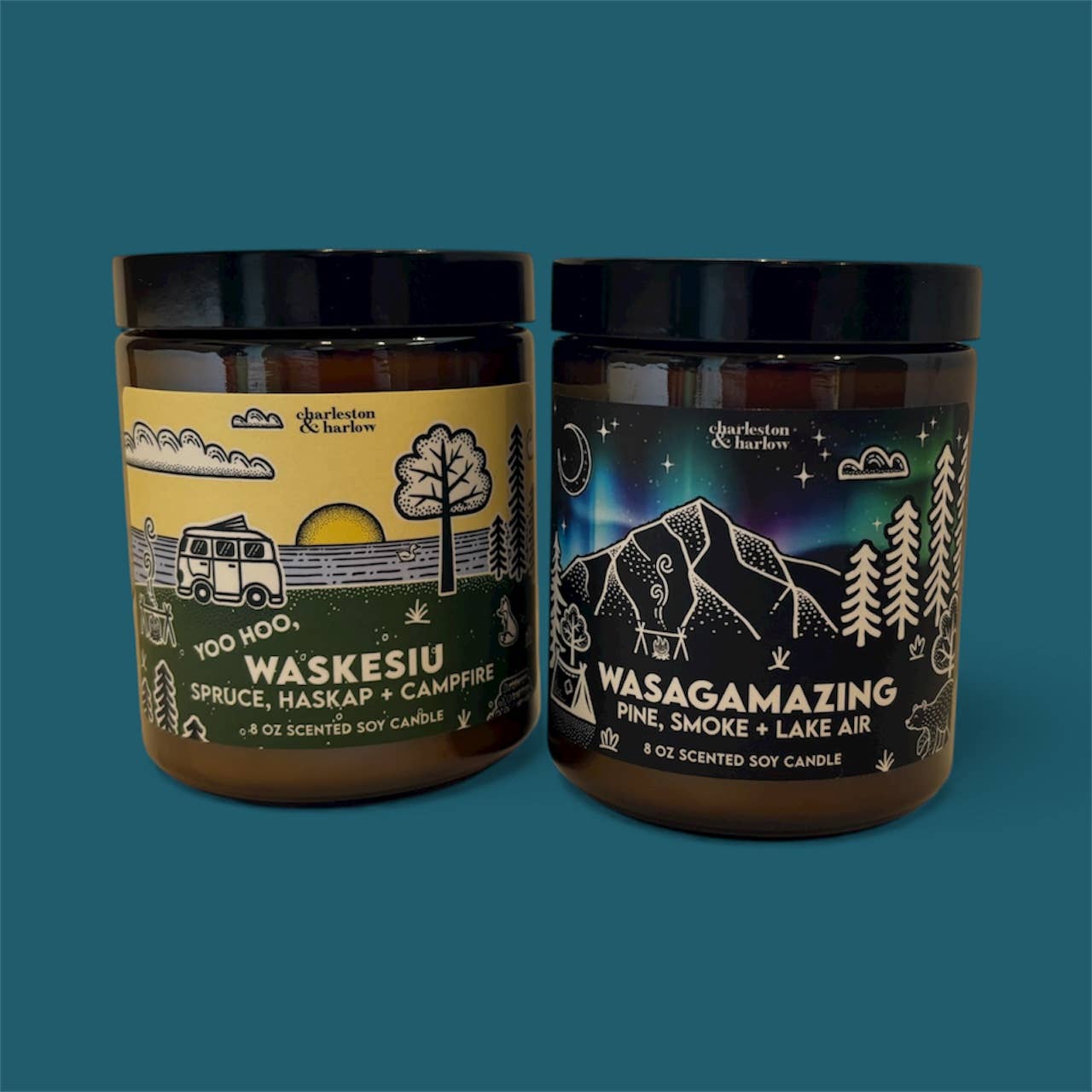 Charleston & Harlow Waskesiu candle lifestyle shot