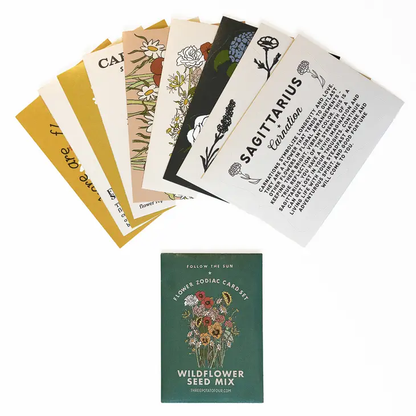 Sagittarius Flower Zodiac Sticker Card Set