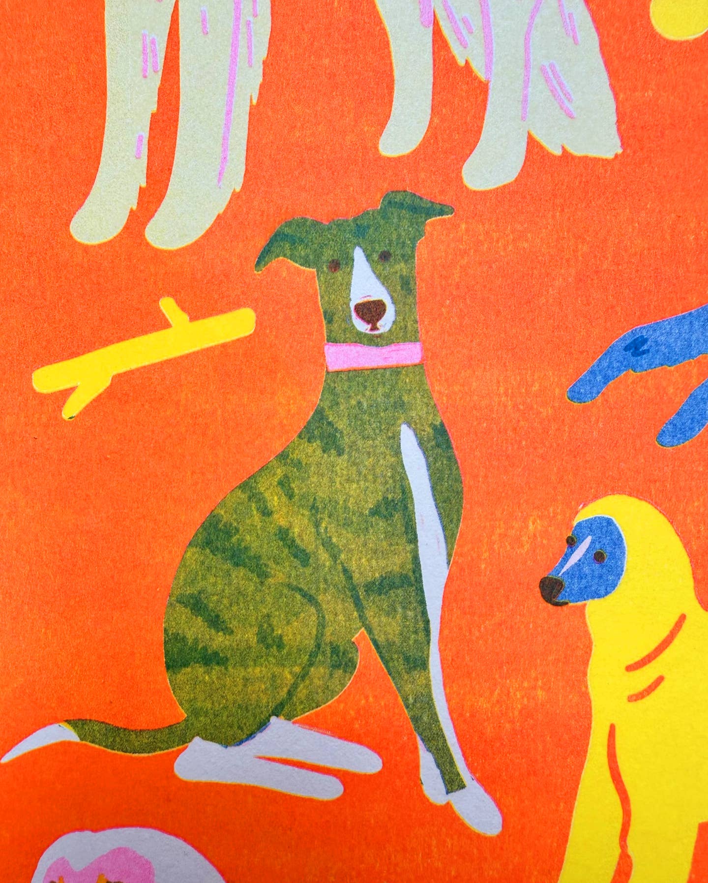 Sight Hound risograph print close-up detail - PABOOM