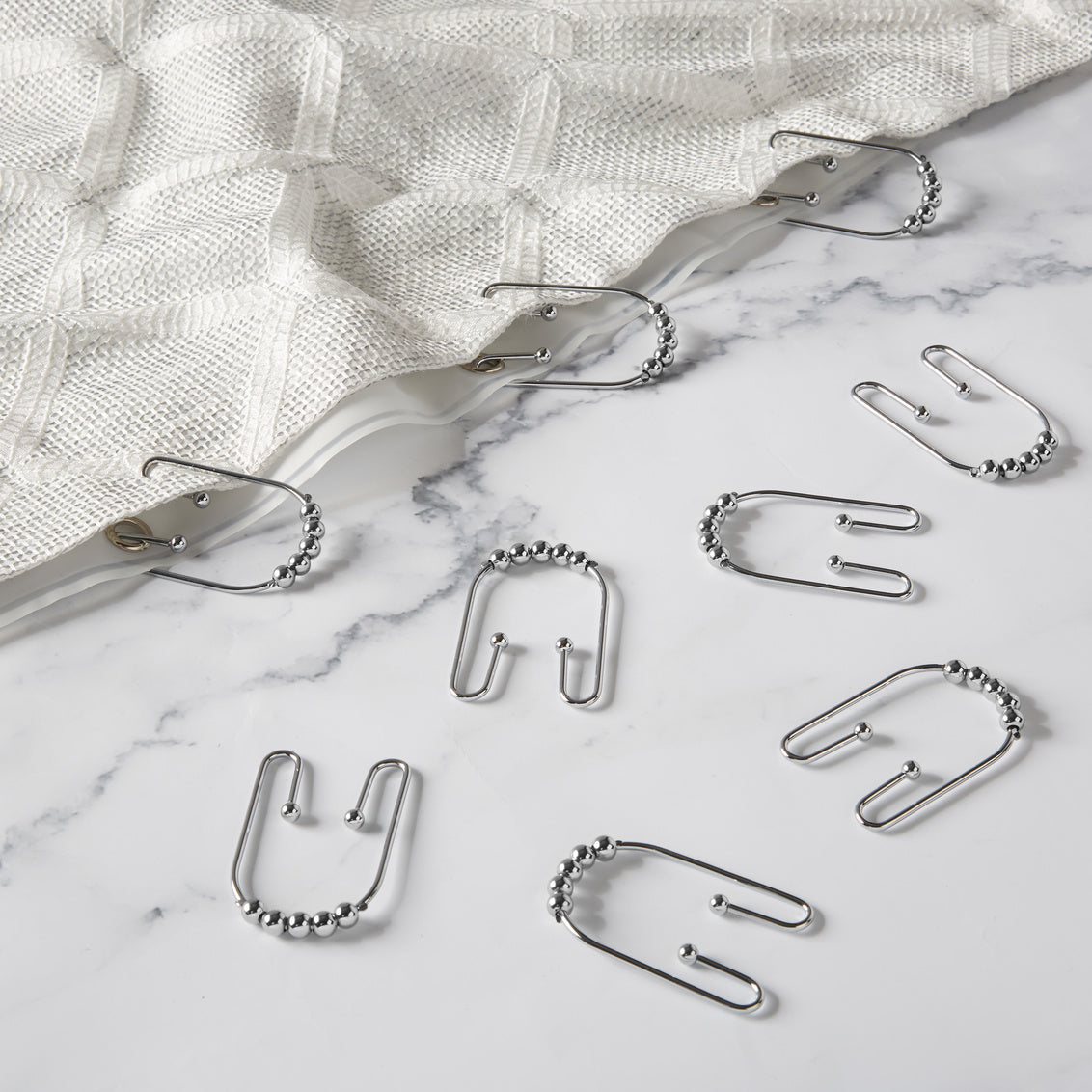 Clyde Shower Curtain Hook Set Chrome