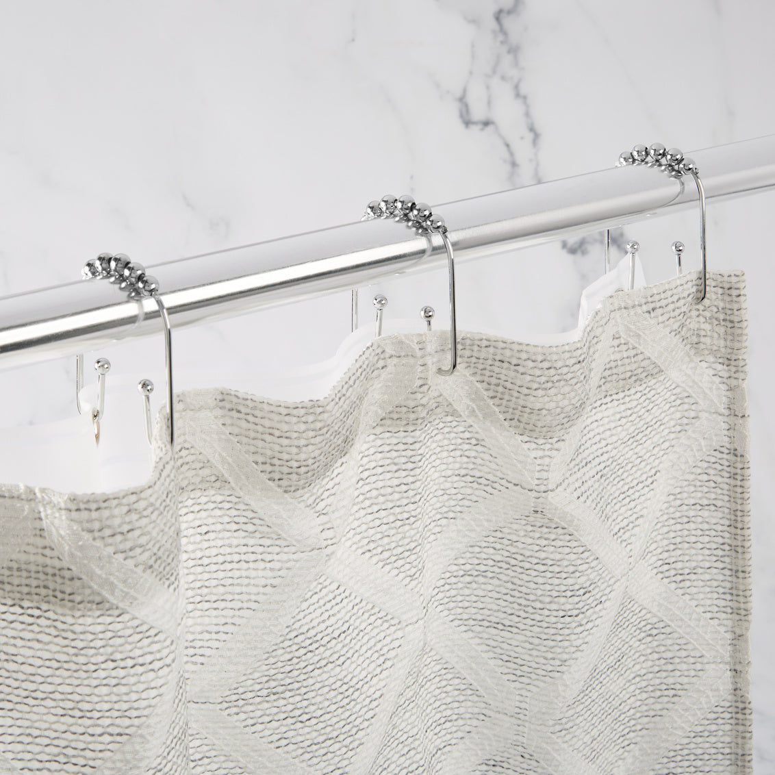 Clyde Shower Curtain Hook Set Chrome