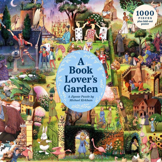 A Book Lover’s Garden: A 1000-piece jigsaw puzzle by Michael Kirkham