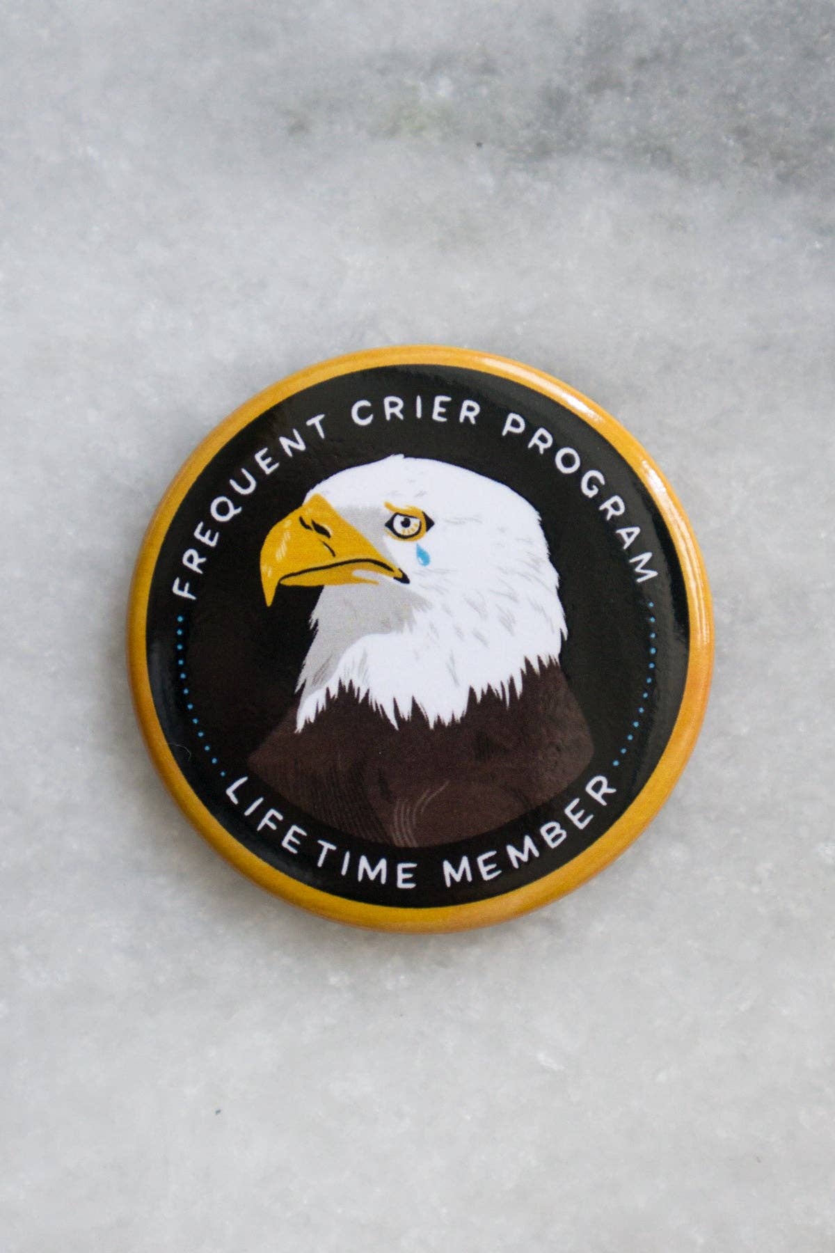 Frequent Crier Eagle Magnet shown at an angle