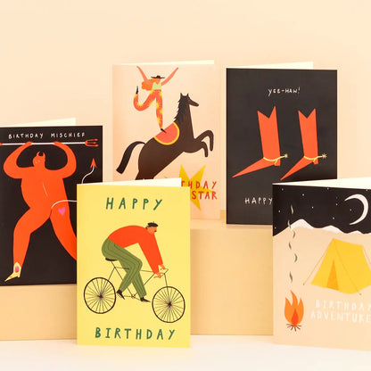 Cyclist Happy Birthday Card