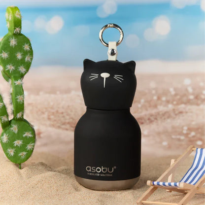 Mini Bestie Vaccum Insulated Water Bottle - Black Cat