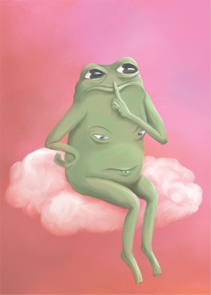 Secretive Frog Print