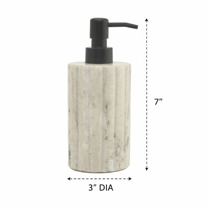 Elise Beige Marble Dispenser Ribbed w/ Black Pump