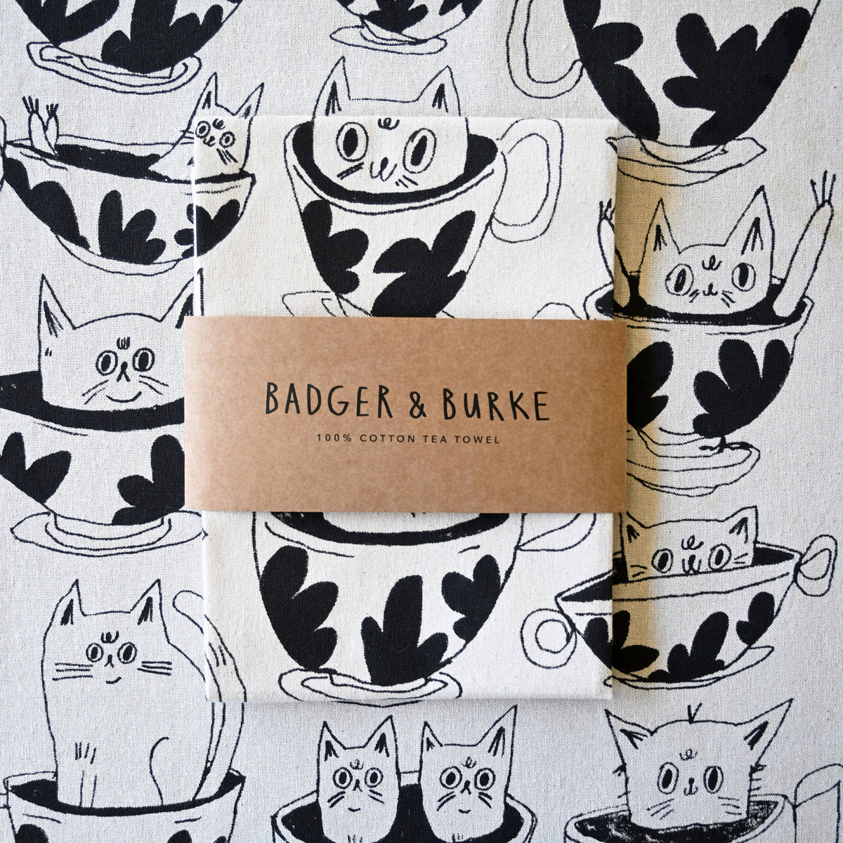 Tea Time tea towel print detail - PABOOM