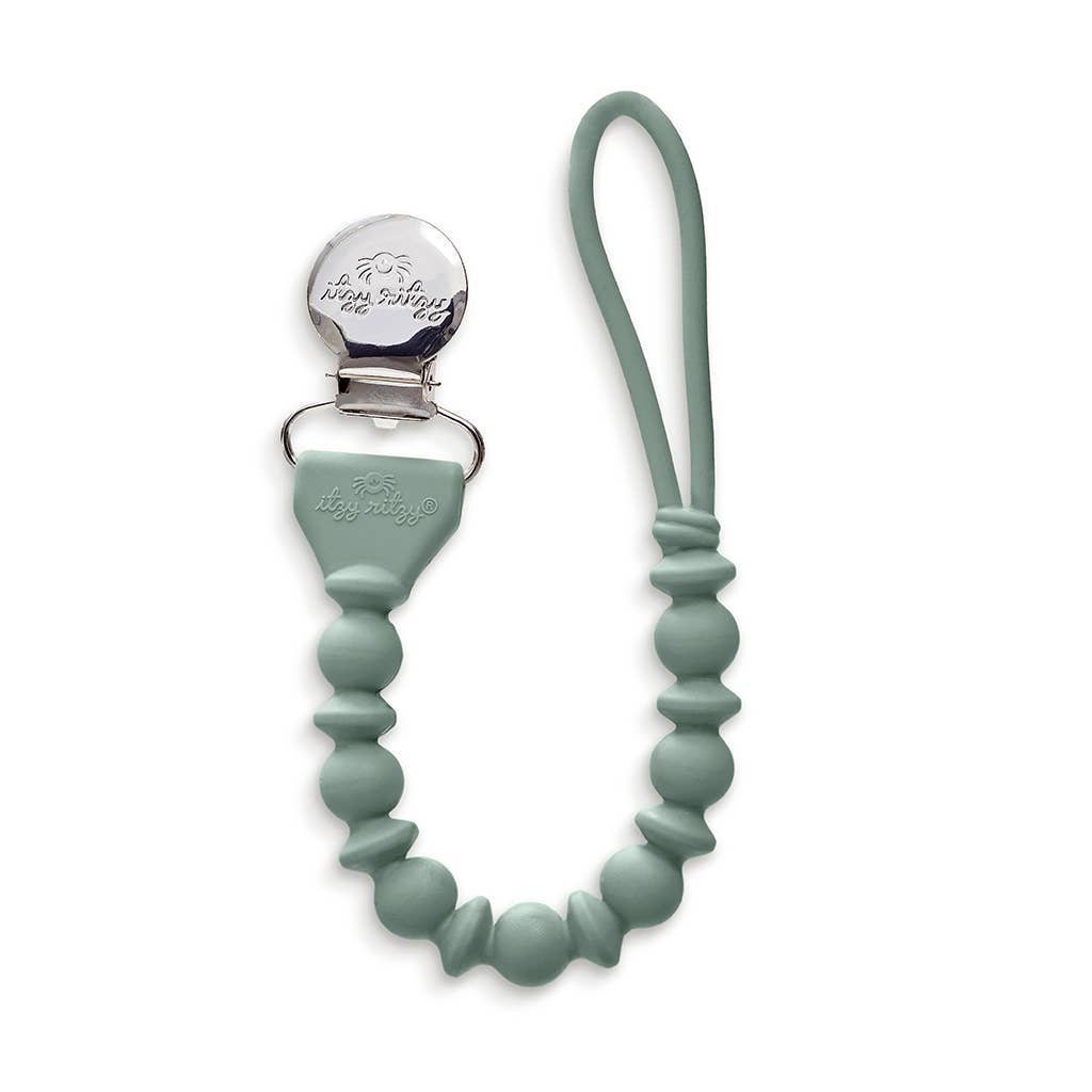 Sweetie Strap™ Silicone One-Piece Pacifier Clips - Pink Beaded