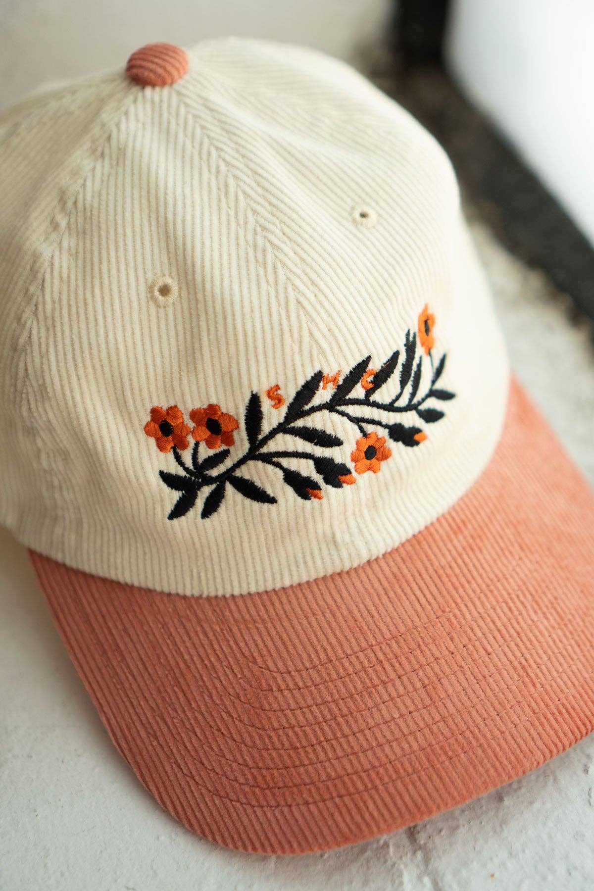 Garland Two-Tone Corduroy Dad Embroidered Cord Hat - Vanilla / Butterscotch