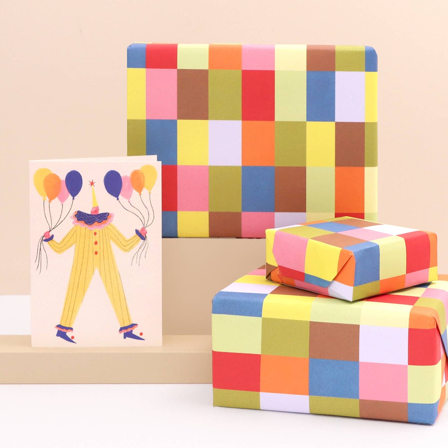 Colourful Squares Wrapping Paper Sheet