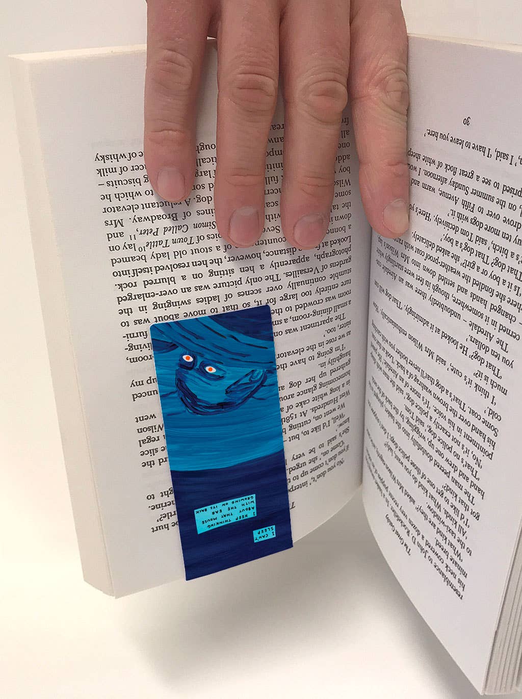 David Shrigley x Brainbox Candy Notice Wait Here magnetic bookmark, packaging detail - PABOOM