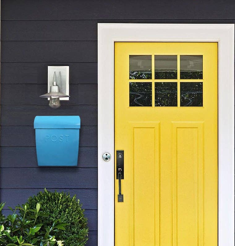 Sylvia blue mailbox side profile - PABOOM
