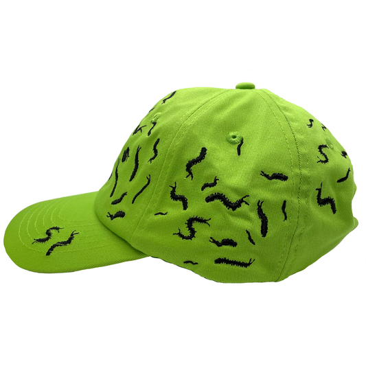 67 Centipede Hat: Acid Green/Black