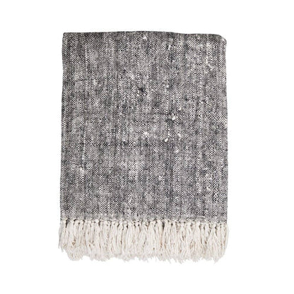 Waste Cotton Throw - Duo Tone Black / White