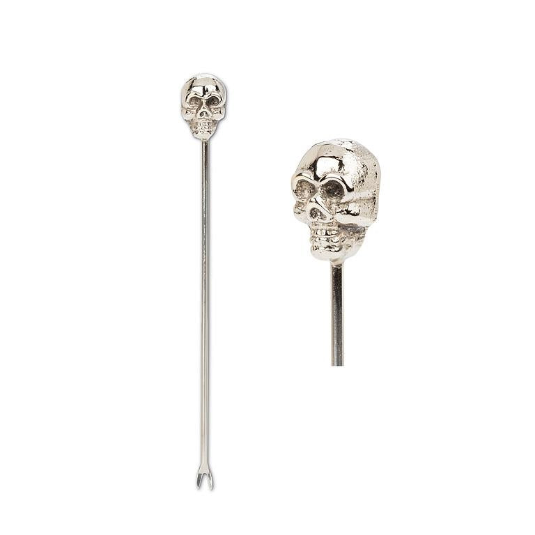 Silver Skull Cocktail Pick