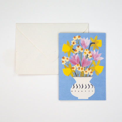 Spring Flowers Card shown at an angle