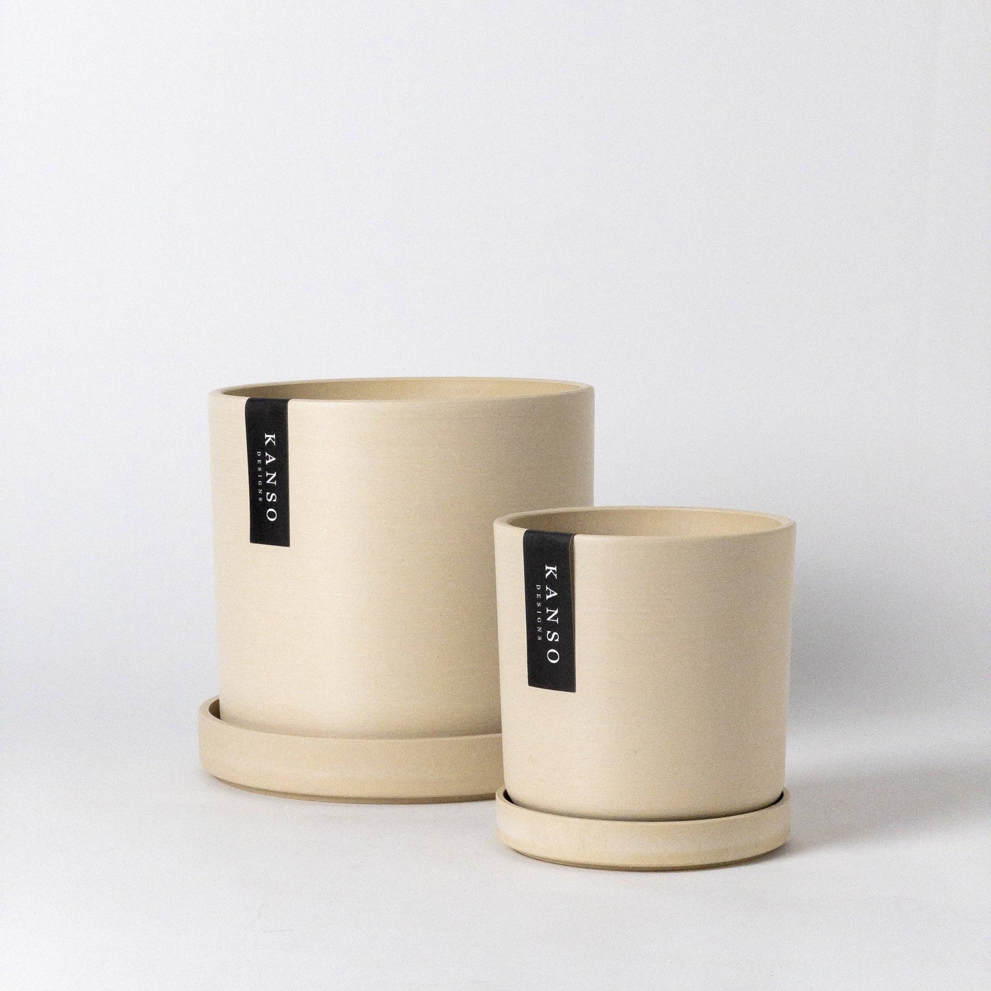 Kanso Designs Planter + Saucer 4” - White Stone