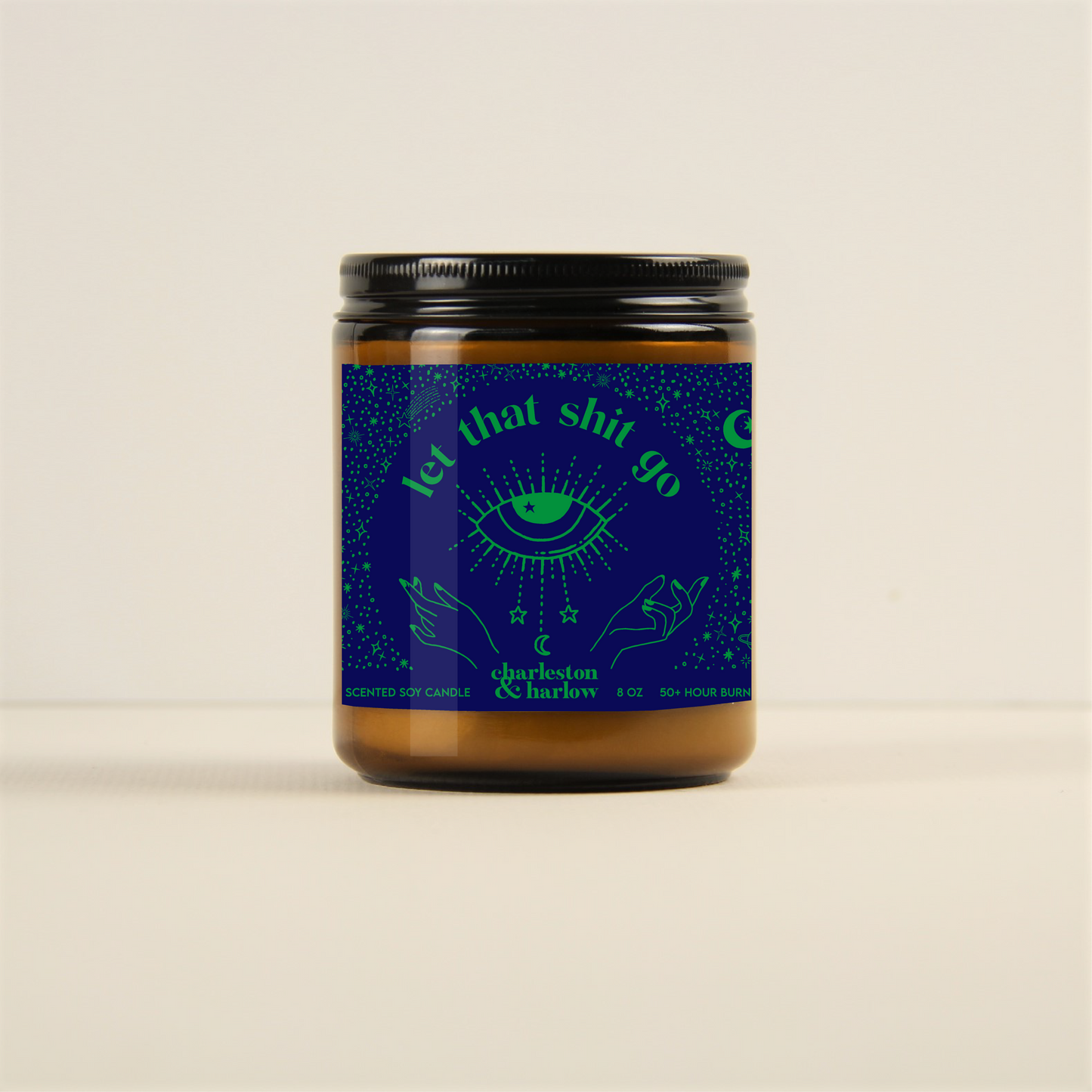 Charleston & Harlow Let That Shit Go candle lifestyle shot