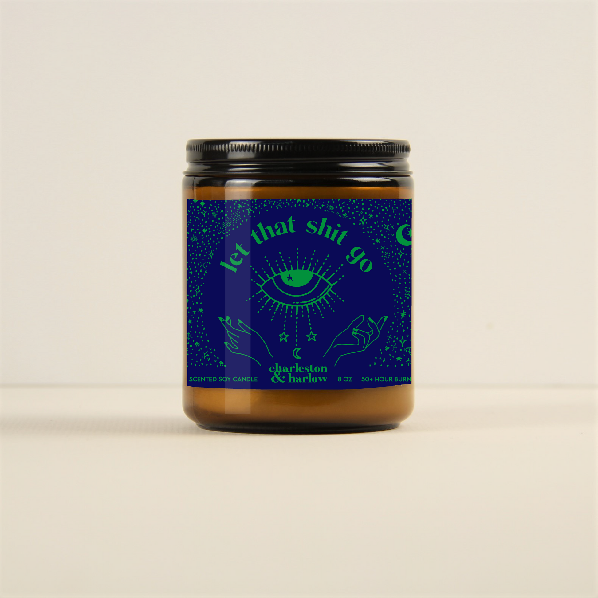Charleston & Harlow Let That Shit Go candle lifestyle shot