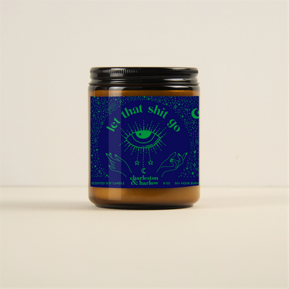 Charleston & Harlow Let That Shit Go candle lifestyle shot