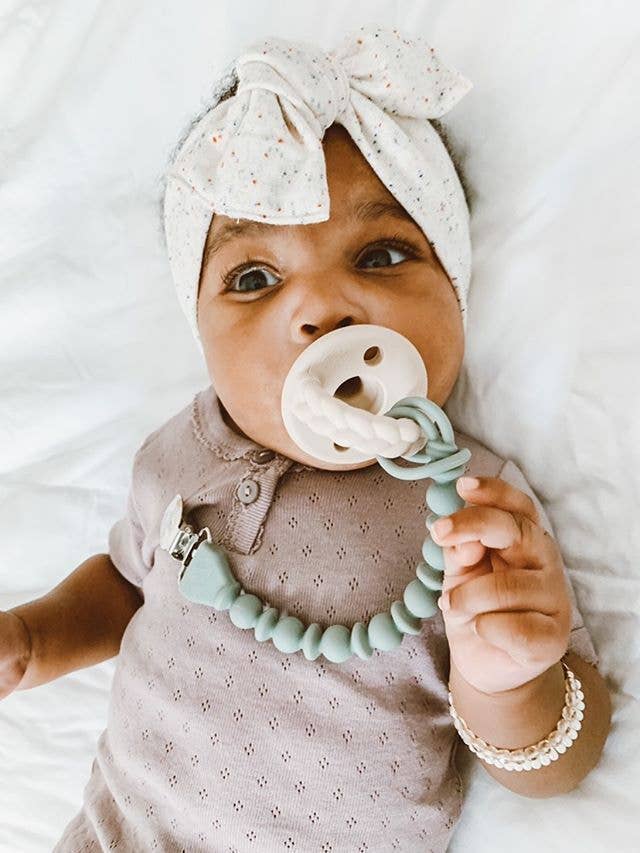 Sweetie Strap™ Silicone One-Piece Pacifier Clips - Succulent Beaded