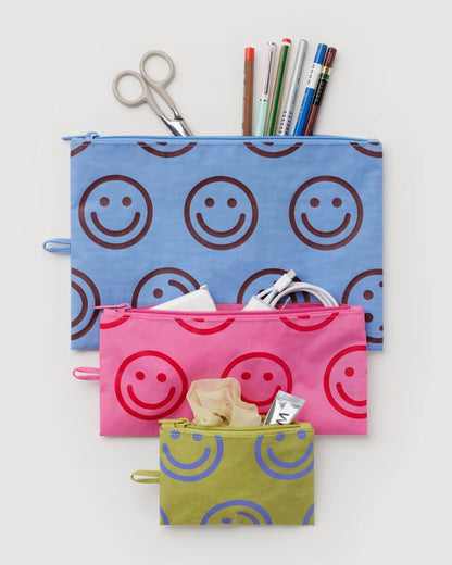 BAGGU Flat Pouch Set Pop Happy Mix full set flat lay - PABOOM