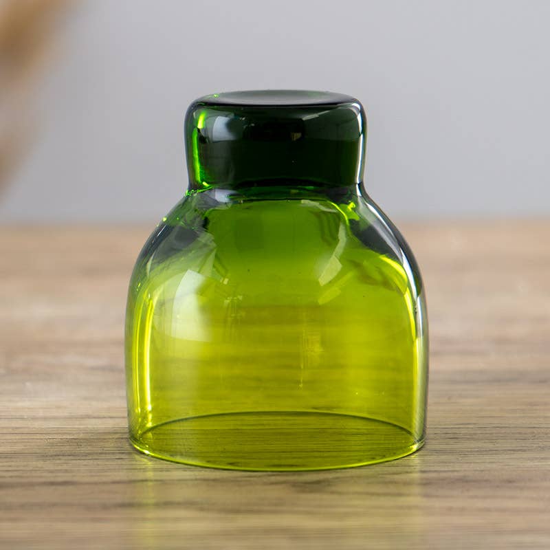 Glass Sake Cup - Green