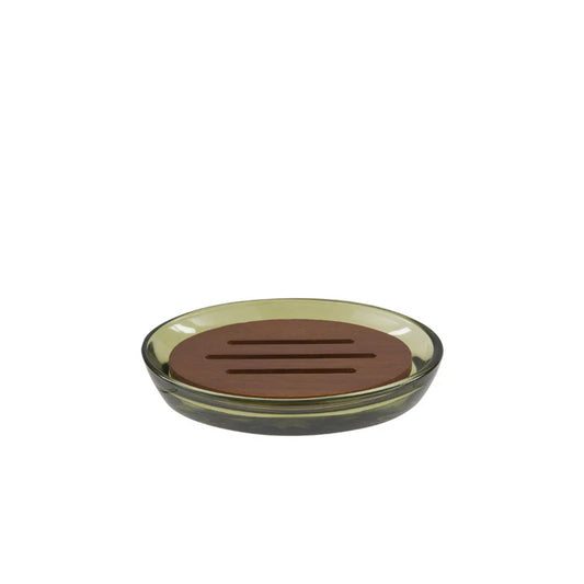 Vaso Soap Dish - Smoky Green Glass