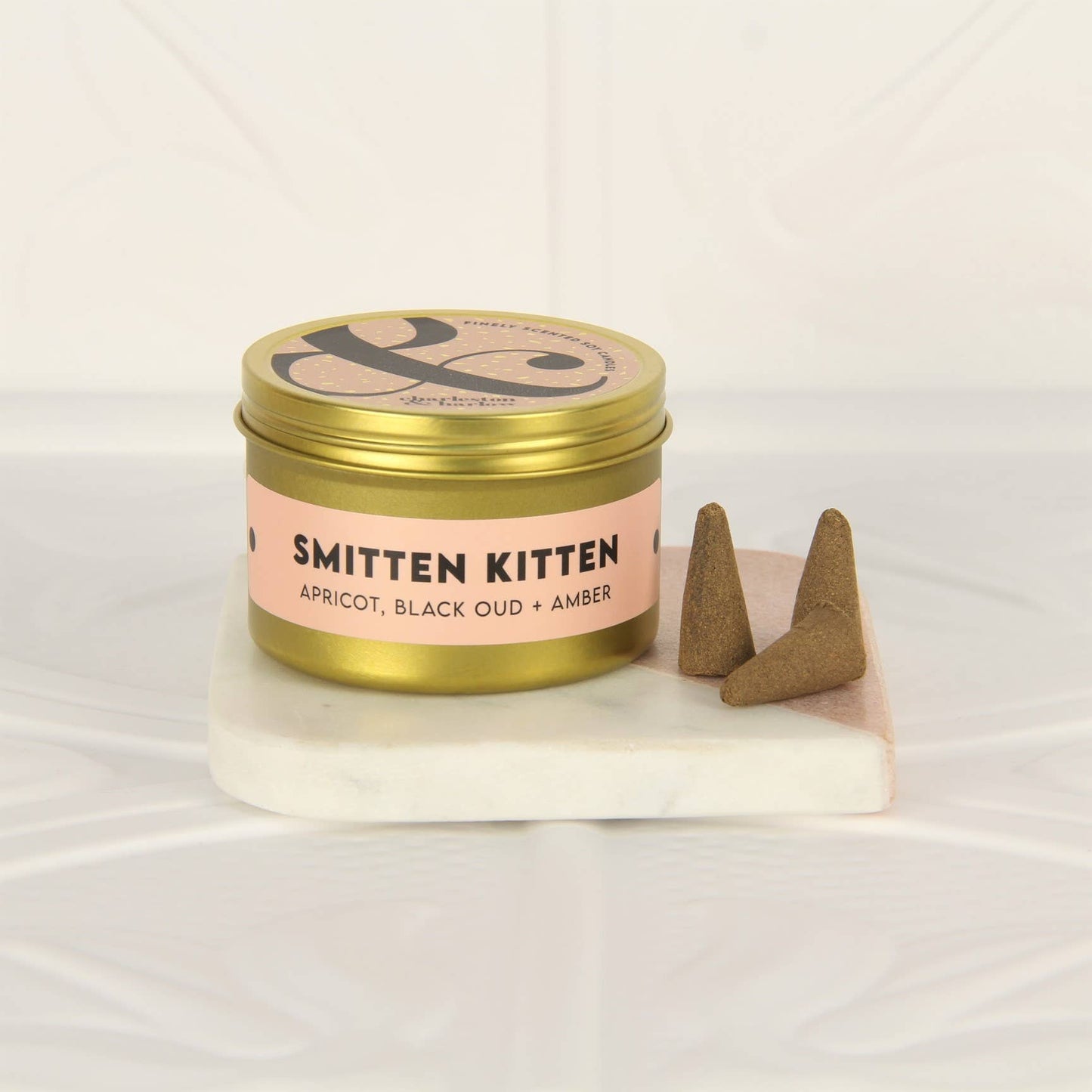 Charleston & Harlow Smitten Kitten incense tin lid detail