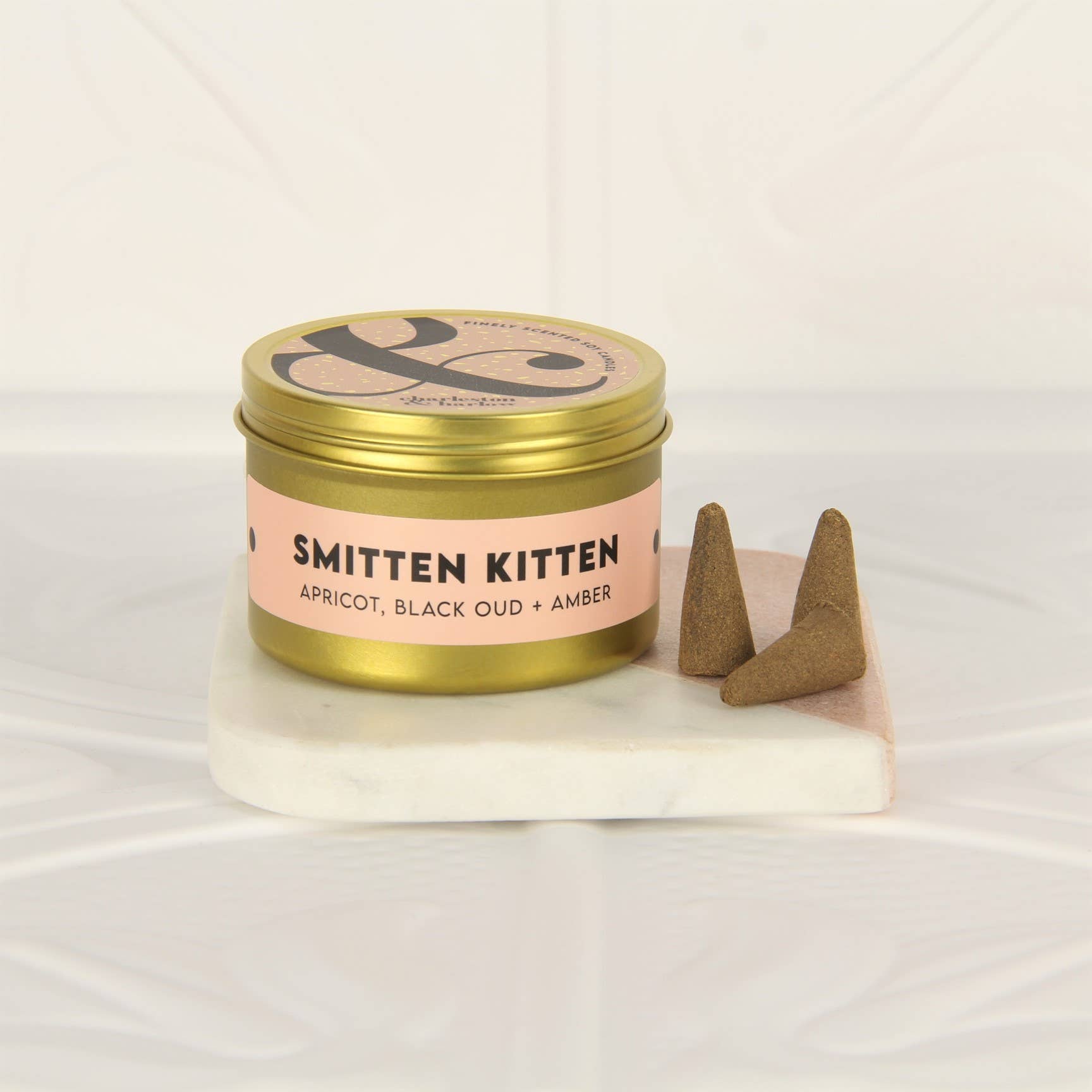 Charleston & Harlow Smitten Kitten incense tin lid detail