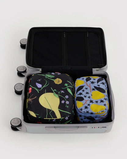 BAGGU Packing Cube Set Winter Orchard zipper close-up - PABOOM