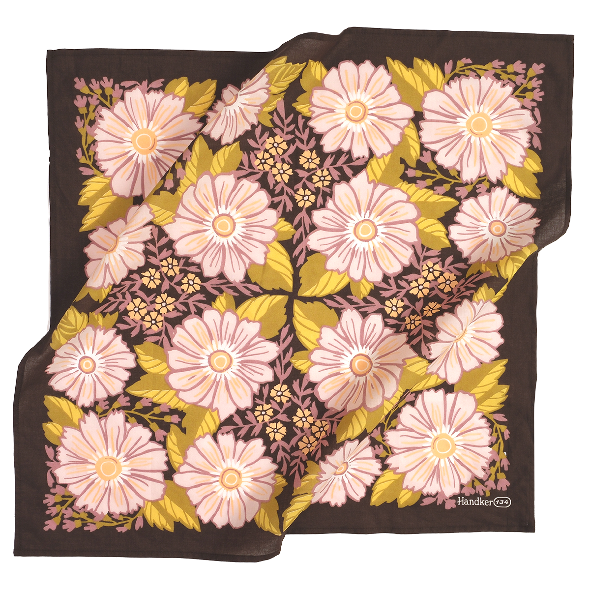 Violet Bandana flat lay showing the forest-inspired nature print