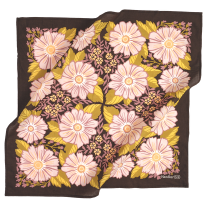 Violet Bandana flat lay showing the forest-inspired nature print