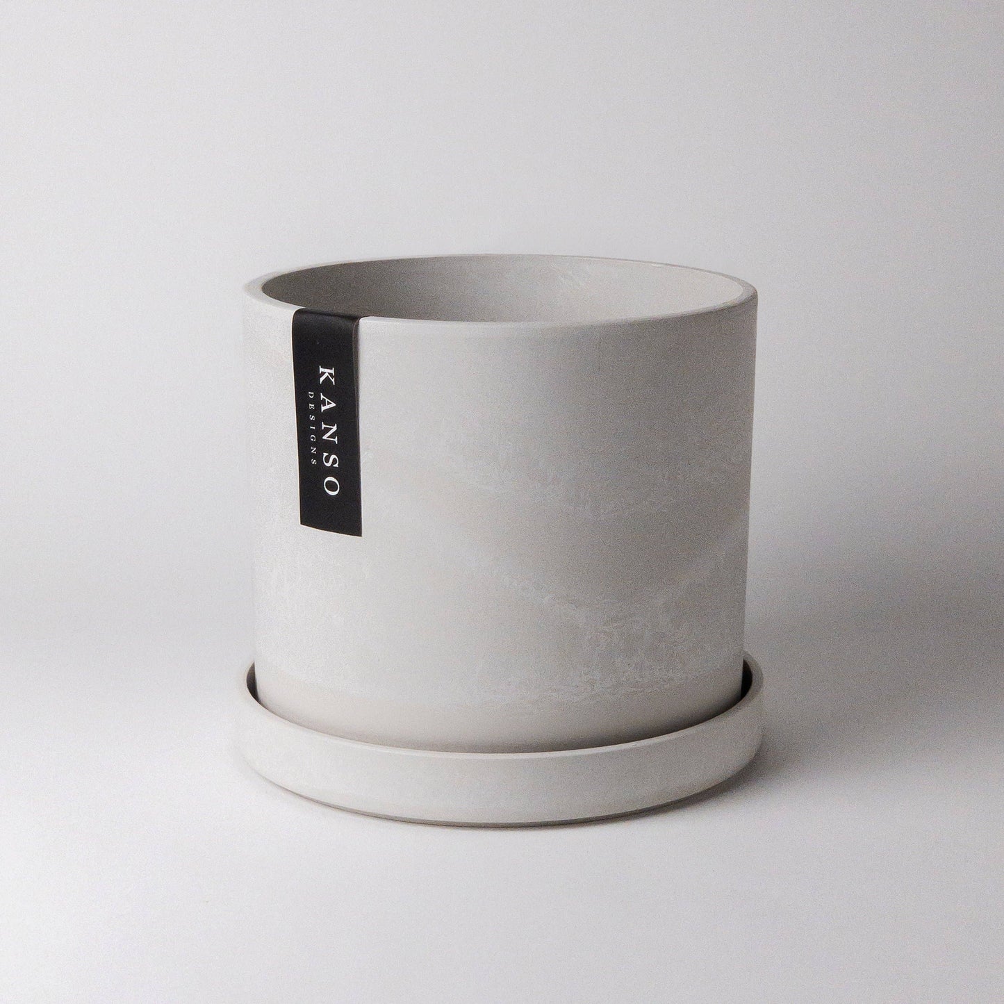 Kanso Designs Planter + Saucer 4” - White Stone