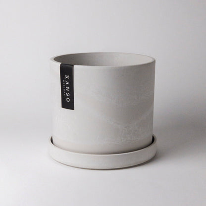Kanso Designs Planter + Saucer 4” - White Stone