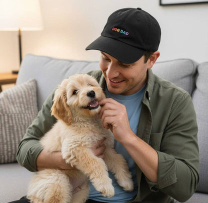 Dog Dad Hat | Embroidered Dog Dad Baseball Cap - Black